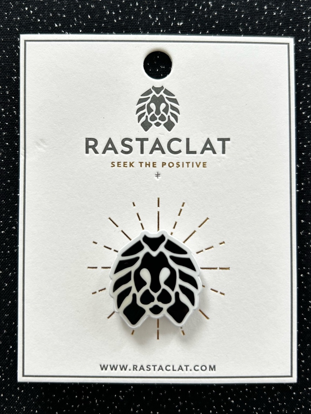 ✨NEW✨ Rastaclat black and white lion's mane pin - Seek the Positive